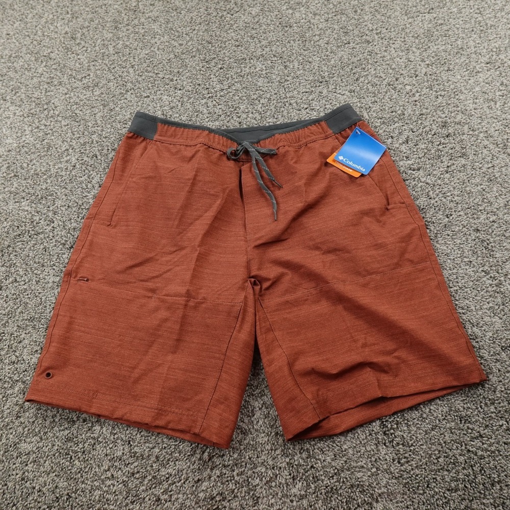 NEW Columbia Shorts Mens M Orange Cargo Omni Shade Fishing Outdoor Hiking Trail